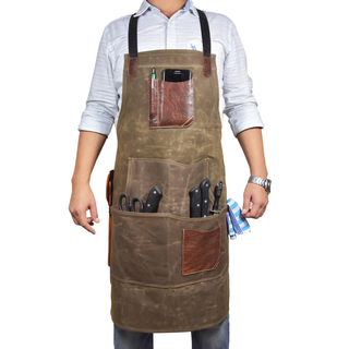 KRC Leather  Canvas Rugged Apron - Seaweed Green (AP-19B)