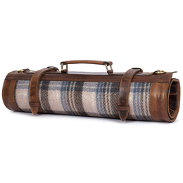 Irish Tweed & Leather Knife Roll 10 Slot (KR-53-K)