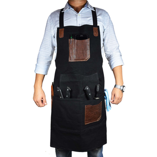 KRC Leather  Canvas Apron Raven Black (AP-19A)