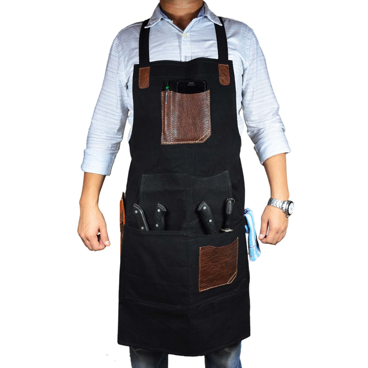 KRC Leather  Canvas Apron Raven Black (AP-19A)