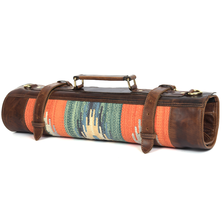 Montana Kilim & Leather Knife Roll 10 Slot (KR-53-I)