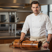 KRC Leather Chef Knife Roll - Caramel Brown 14 Slot (KR-11)