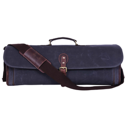 KRC Leather Canvas Chef Knife Roll + Leather Bag Combo 11 Slot (KR-40)