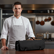 Felipe Canvas Chef Knife Roll Bag Black 13 Slot (KR-67)