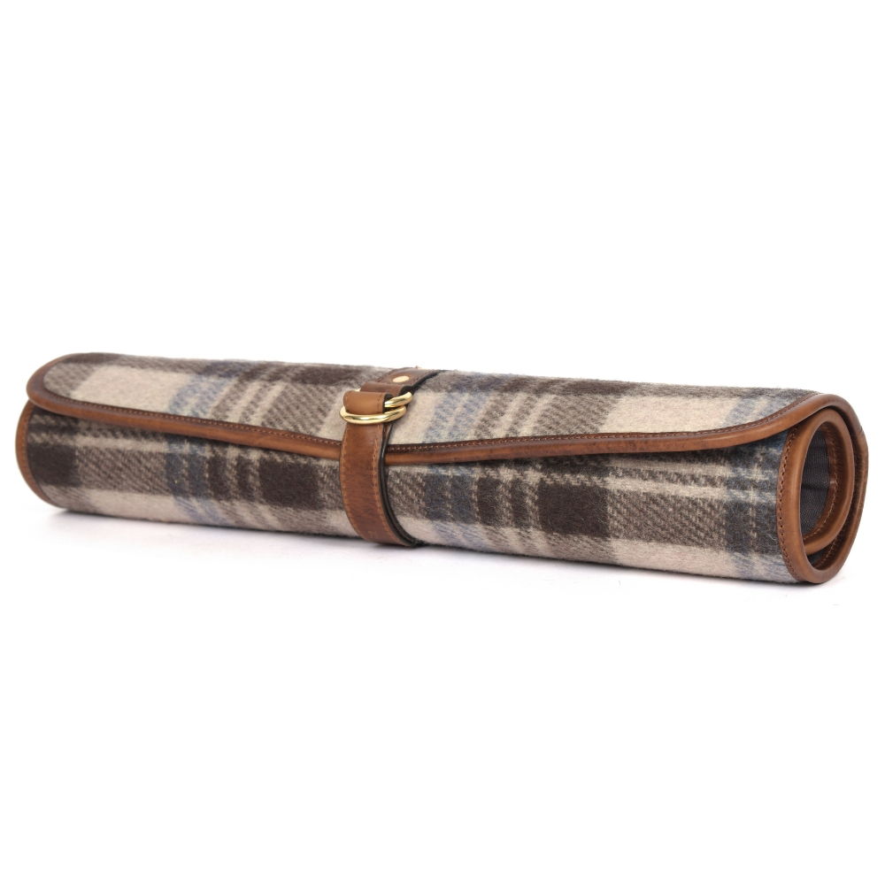 IRISH TWEED & LEATHER KNIFE ROLL 6 SLOT (KR-53-E)