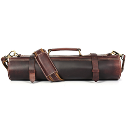 Torino Ranch Leather Chef Knife Roll Walnut Brown 10 Slot (KR-53B)