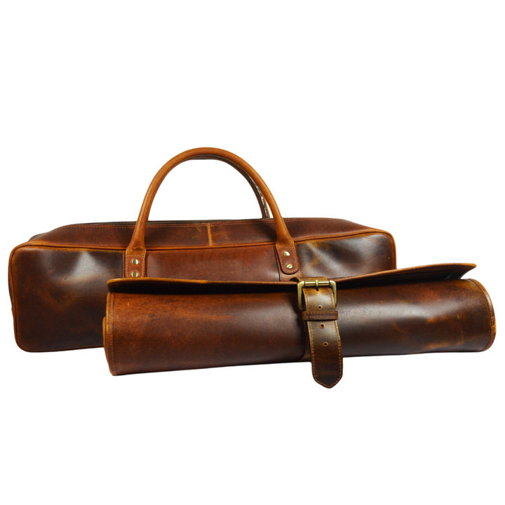 KRC Leather Chef Knife Roll + Leather  Knife Roll Case (KR-14)