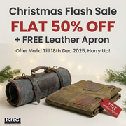 Malaga Leather Canvas Chef Knife Roll Grey 13 Slot (KR-28)  +  Free Leather Apron - SALE