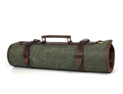 Turin Leather Canvas Chef Knife Roll Olive Green 10 Slot (KR-68A)