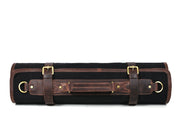 Turin Leather Canvas Chef Knife Roll Raven Black 10 Slot (KR-68)