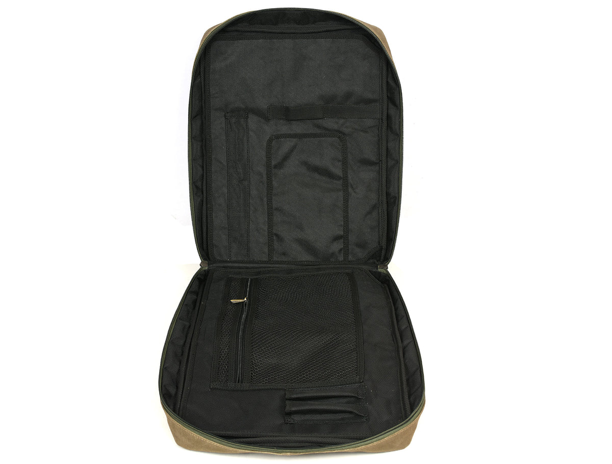 Trento Leather Canvas Chef Knife Backpack Olive Green (BP-188)