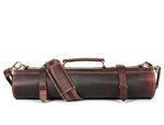 Torino Ranch Leather Chef Knife Roll Walnut Brown 10 Slot (KR-53B)