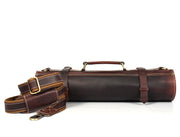 Torino Ranch Leather Chef Knife Roll Walnut Brown 10 Slot (KR-53B)