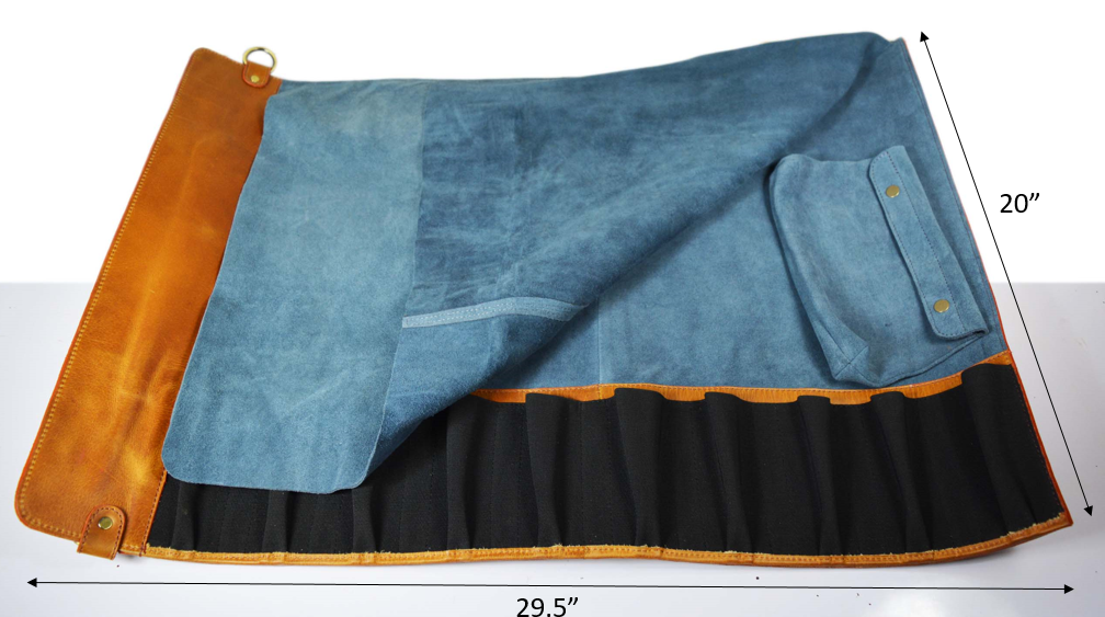 KRC Leather Chef Knife Roll Chestnut 10 Slot (KR-12)