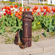 Torino Ranch Leather Chef Knife Roll Walnut Brown 10 Slot (KR-53B)