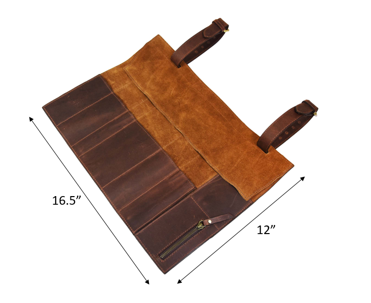 KRC Leather Chef Knife Roll Walnut 7 Slot (KR-20)
