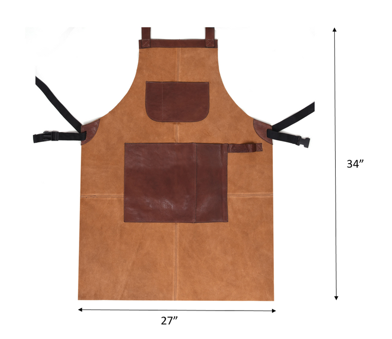 Pedro Leather Suede Apron Tawny Brown (AP-31)