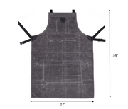 Pedro Leather Wax Canvas Apron Stress Grey (AP-30B)