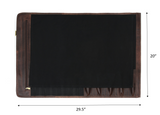 Turin Leather Canvas Chef Knife Roll Raven Black 10 Slot (KR-68)