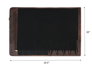 Turin Leather Canvas Chef Knife Roll Raven Black 10 Slot (KR-68)