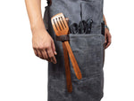 KRC Leather Waxed Canvas Rugged Apron - Porpoise Grey (AP-19E)