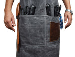KRC Leather Waxed Canvas Rugged Apron - Porpoise Grey (AP-19E)