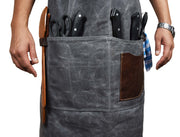 KRC Leather Waxed Canvas Rugged Apron - Porpoise Grey (AP-19E)