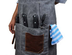 KRC Leather Waxed Canvas Rugged Apron - Porpoise Grey (AP-19E)