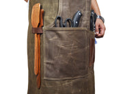 KRC Leather Waxed Canvas Rugged Apron - Seaweed Green (AP-19B)