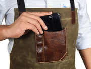 KRC Leather Waxed Canvas Rugged Apron - Seaweed Green (AP-19B)