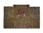 KRC Leather Waxed Canvas Rugged Apron - Seaweed Green (AP-19B)