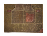 KRC Leather Waxed Canvas Rugged Apron - Seaweed Green (AP-19B)