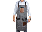 KRC Leather Waxed Canvas Rugged Apron - Porpoise Grey (AP-19E)