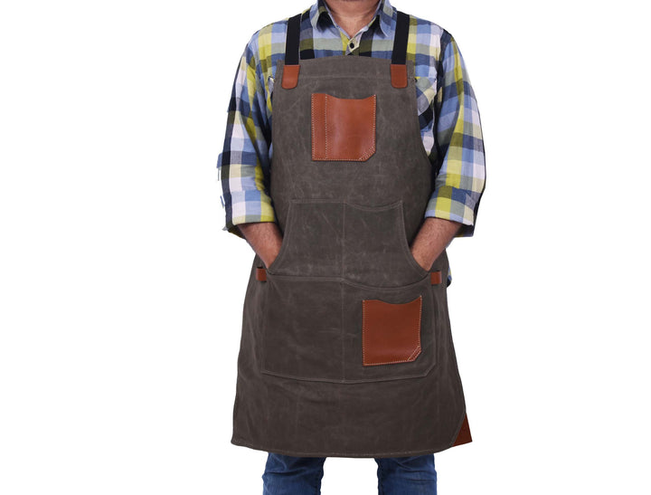 KRC Leather Wax Canvas Apron Forest Green (AP-19H)