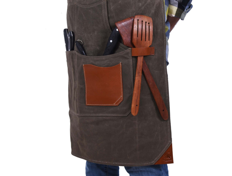 KRC Leather Wax Canvas Apron Forest Green (AP-19H)