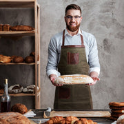 Pedro Leather Wax Canvas Apron Olive Green (AP-30A)