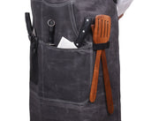 Pedro Leather Wax Canvas Apron Stress Grey (AP-30B)