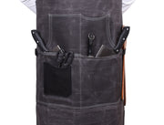 Pedro Leather Wax Canvas Apron Stress Grey (AP-30B)