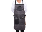 Pedro Leather Wax Canvas Apron Stress Grey (AP-30B)