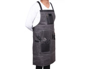Pedro Leather Wax Canvas Apron Stress Grey (AP-30B)