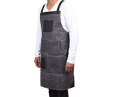Pedro Leather Wax Canvas Apron Stress Grey (AP-30B)