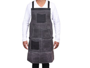 Pedro Leather Wax Canvas Apron Stress Grey (AP-30B)
