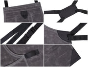 Pedro Leather Wax Canvas Apron Stress Grey (AP-30B)