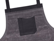 Pedro Leather Wax Canvas Apron Stress Grey (AP-30B)