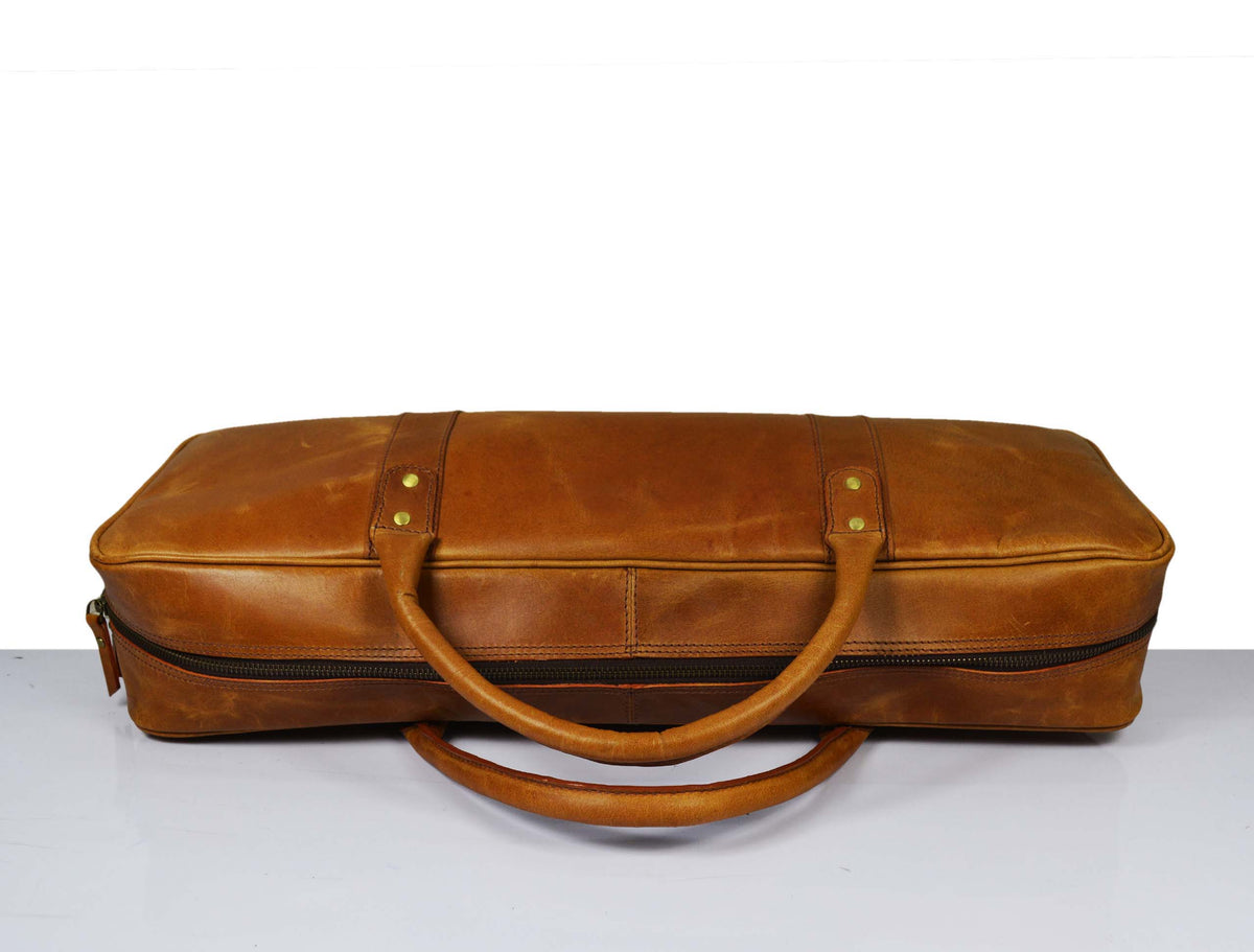 Jerez Leather Chef Knife Bag Ochre Brown (KR-06)