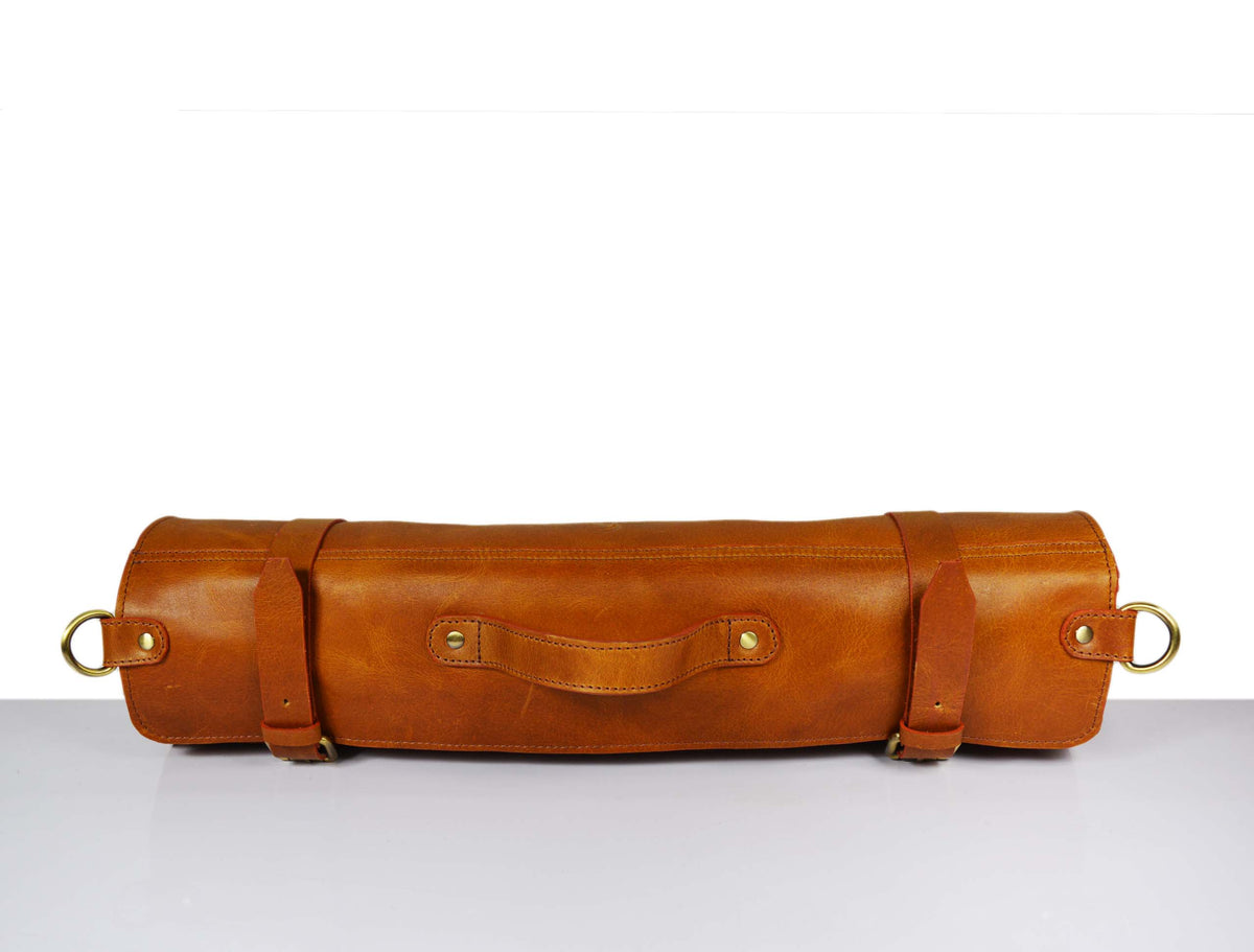 KRC Leather Chef Knife Roll Chestnut 10 Slot (KR-12)