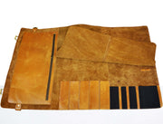 KRC Leather Chef Knife Roll Caramel Brown 8 Slot (KR-15)