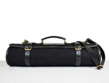 Palencia Leather Canvas Chef Knife Roll Black 14 Slot (KR-16)