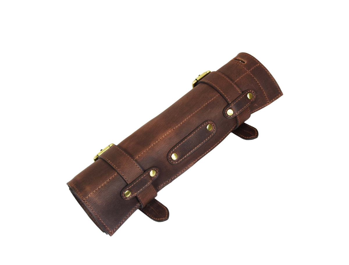KRC Leather Chef Knife Roll Walnut 7 Slot (KR-20)