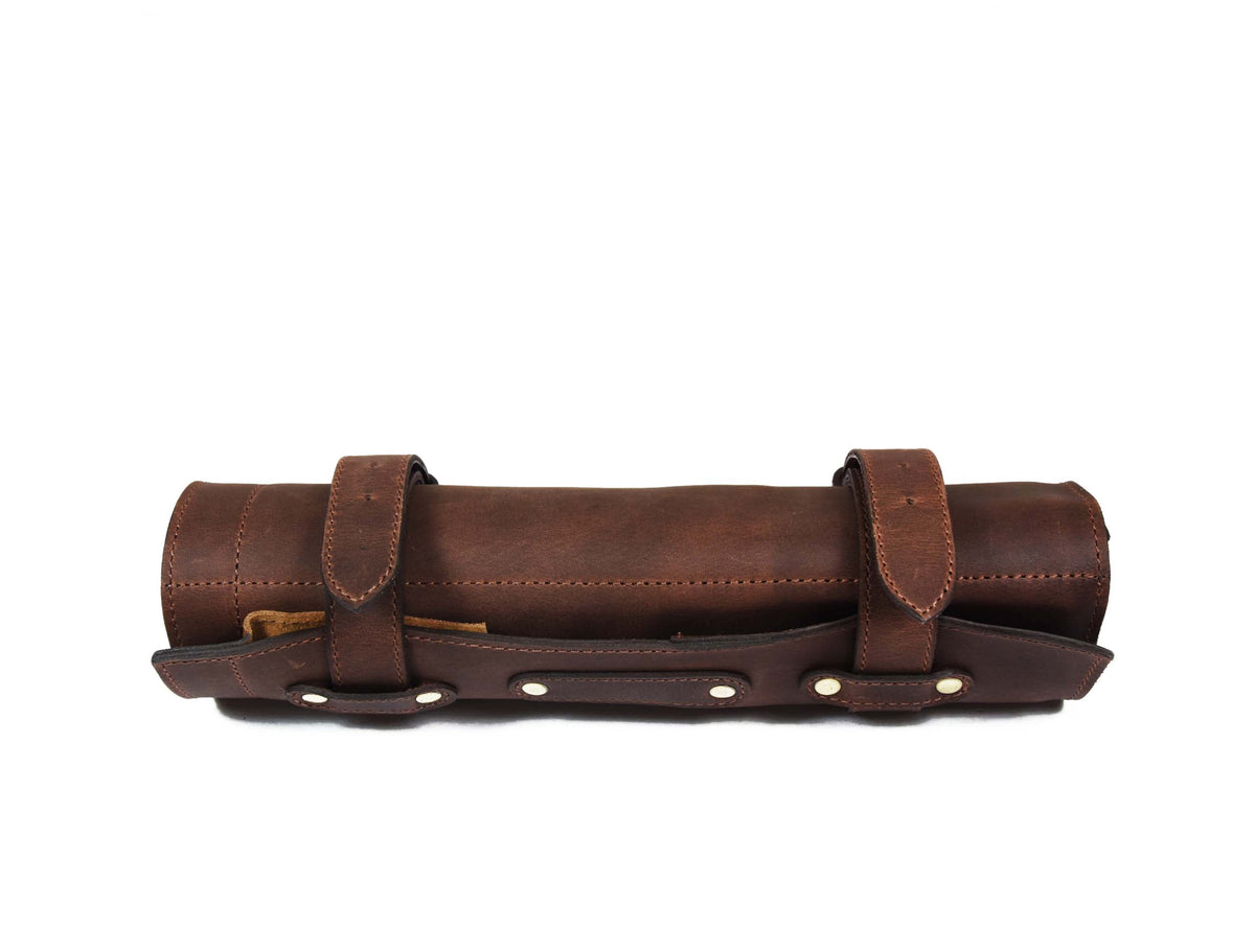 KRC Leather Chef Knife Roll Walnut 7 Slot (KR-20)